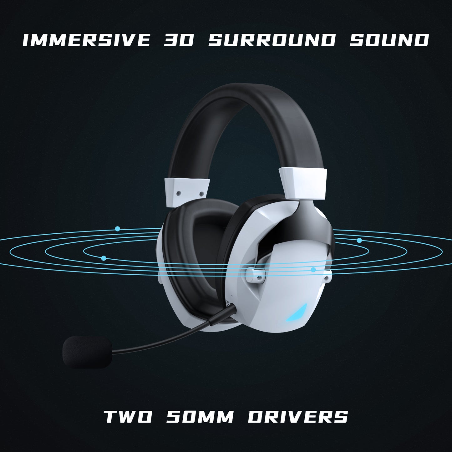 24g Wireless Headset Bluetooth Headset RGB With Transmitter Plug-in Microphone