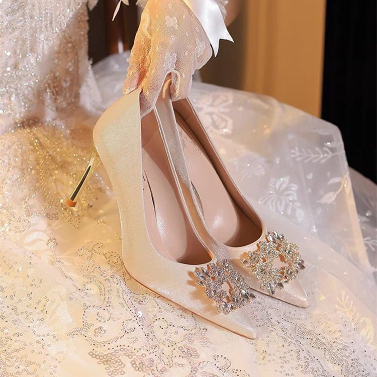 Pointed High Heels Women's Stiletto Wedding Shoes