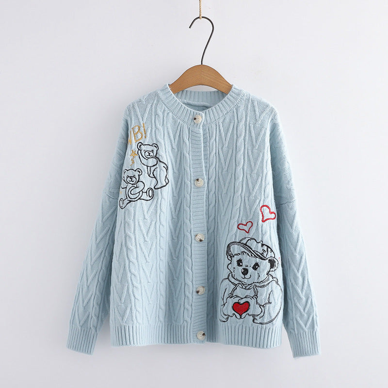 Cartoon Childlike Knitted Sweater For  Women