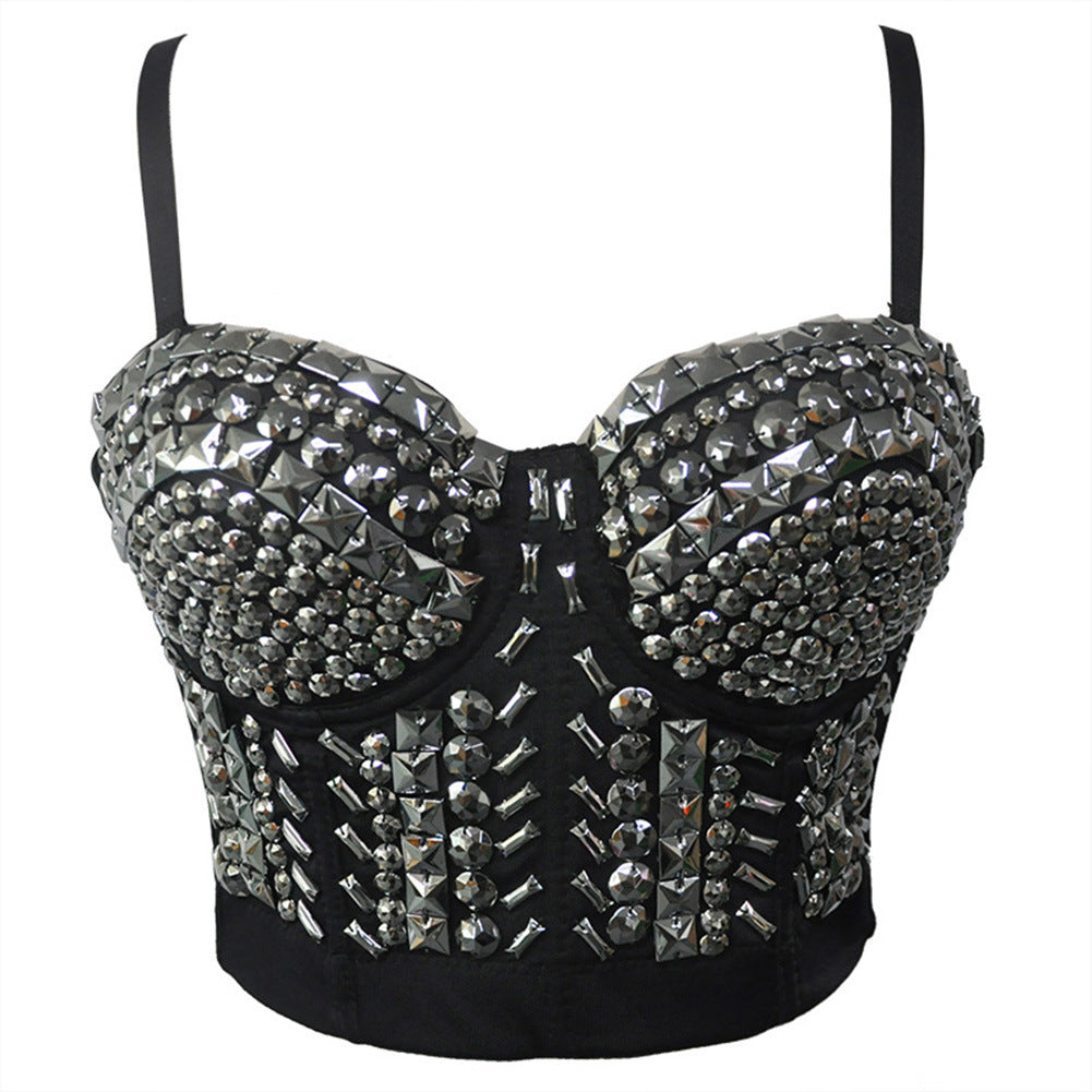 Punk Sequin Bead Women Bra