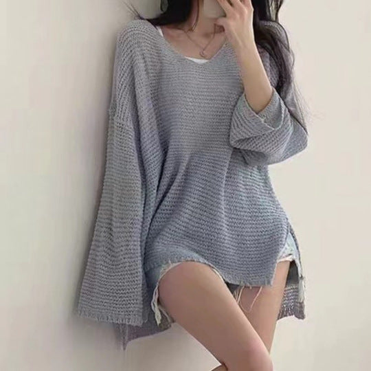 Thin Loose Long Sleeve Pullover Sweater