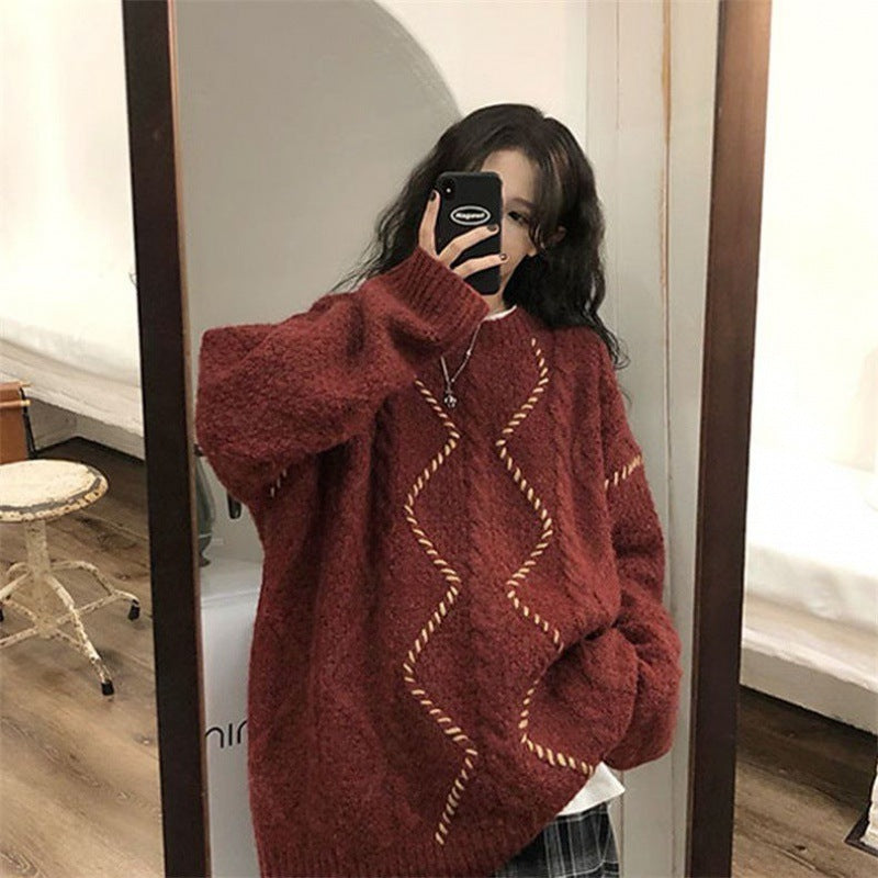 Christmas Red Sweater For Women Autumn And Winter