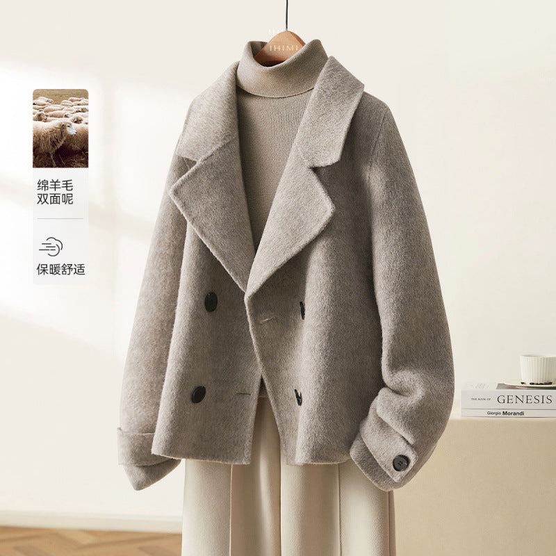 Hepburn Style Woolen  Coat