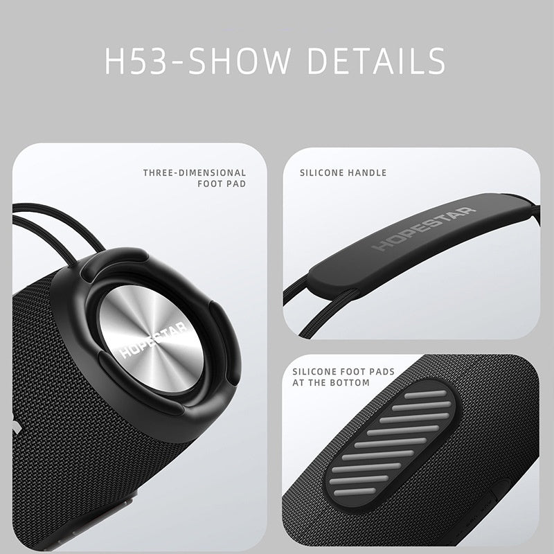 H53 Wireless Bluetooth Speaker Waterproof Portable Outdoor Portable Rugby High-power Double MP3 Player