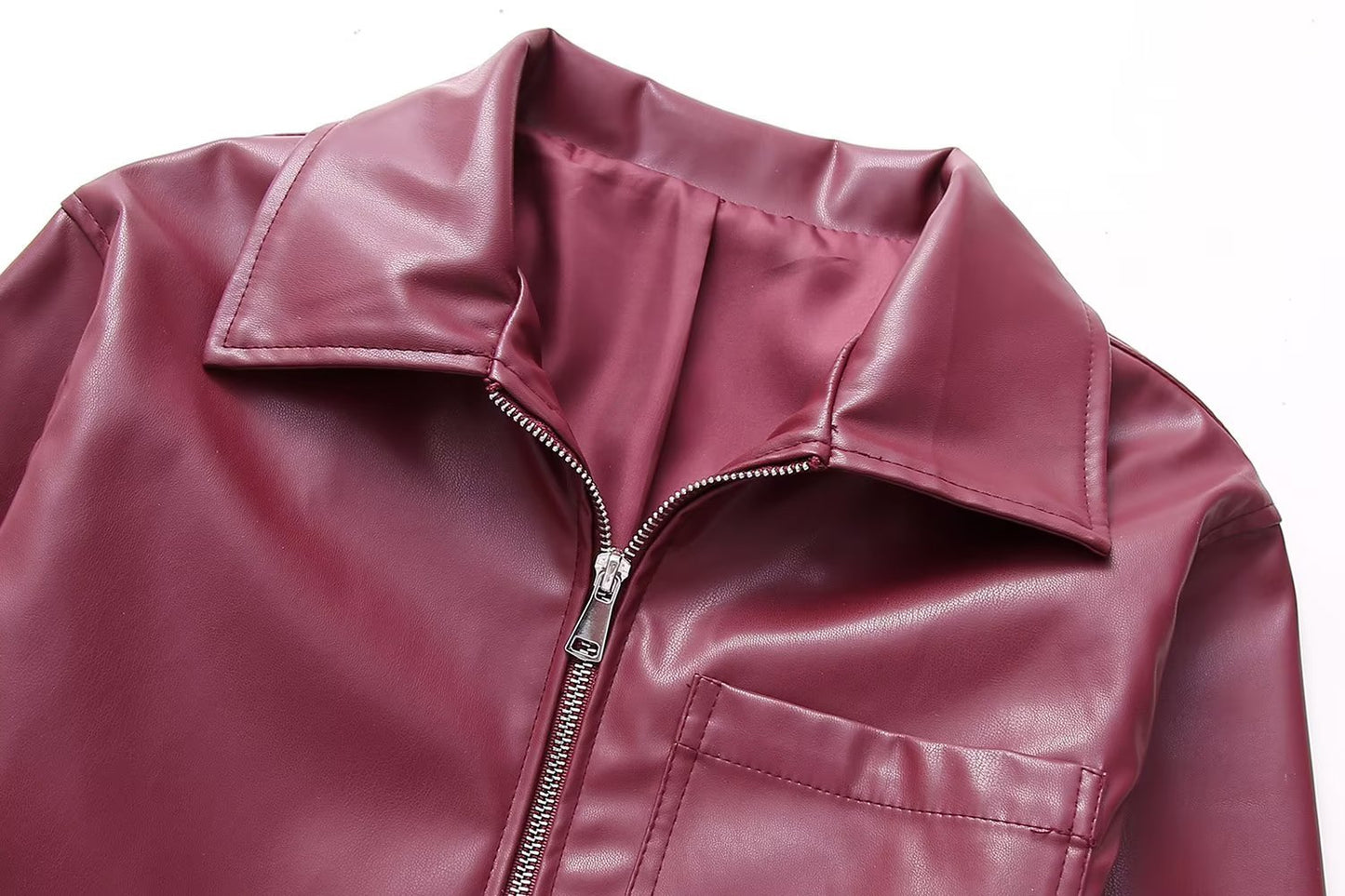 Cool And Wild Lapel Leather Biker's Leather Jacket