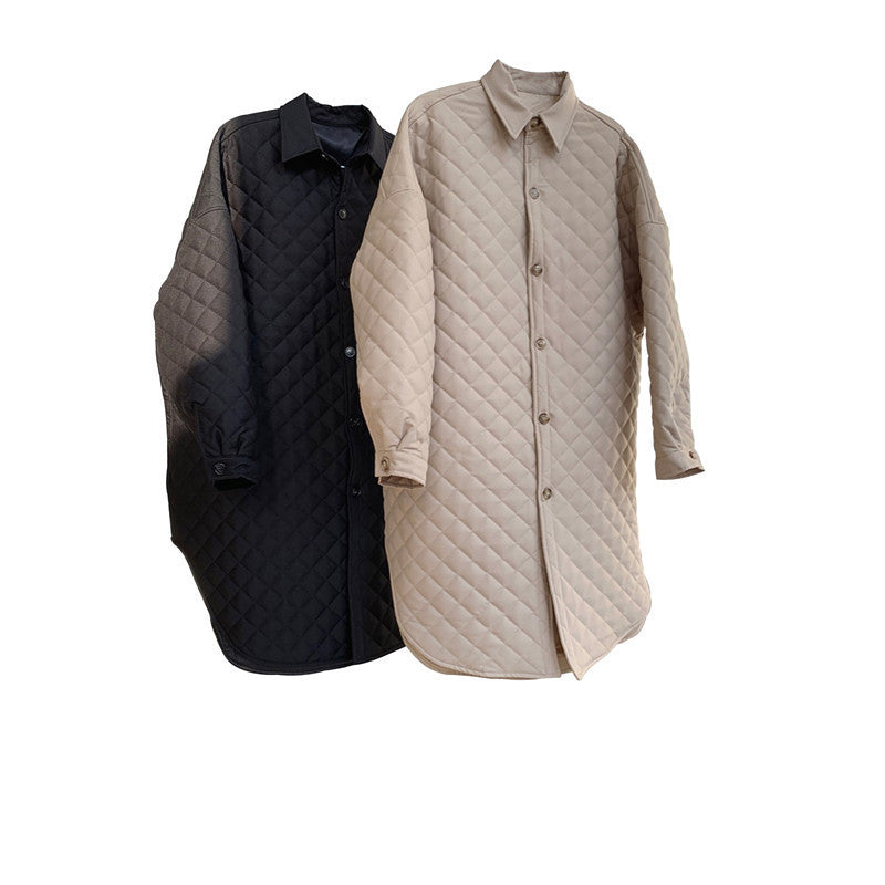 Women's Diamond Shirt-style Quilted Cotton Jacket