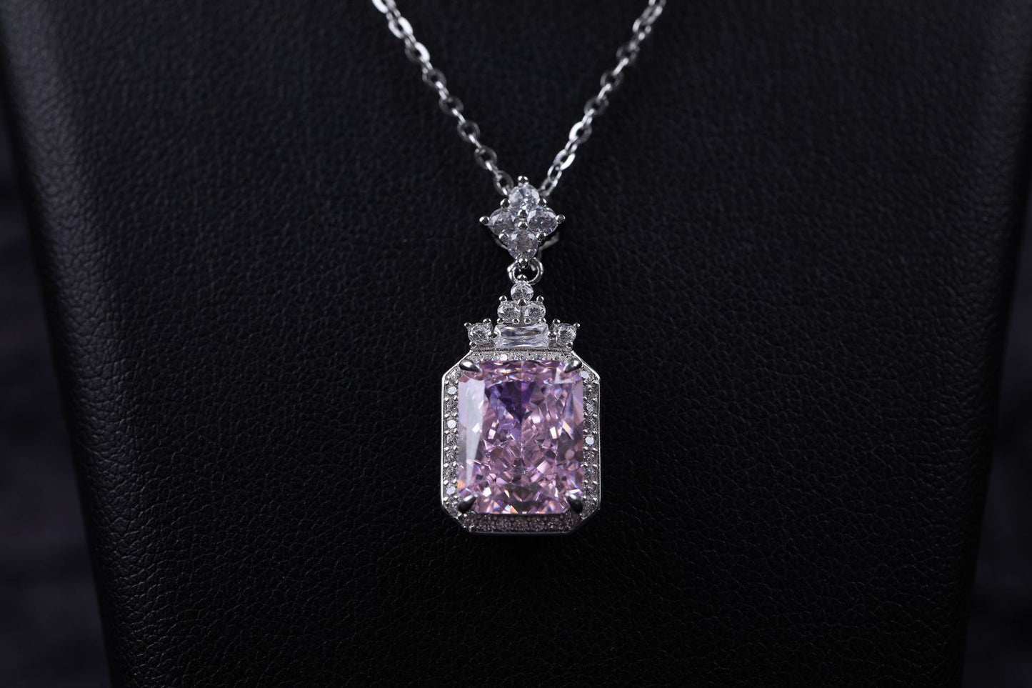 S925 Geometric Zircon Stylish Pendant High Fashion Necklace