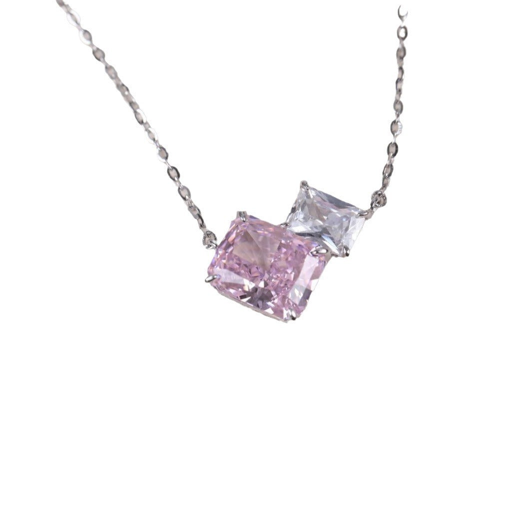 S925 Geometric Ice Cut Zircon Necklace Advanced