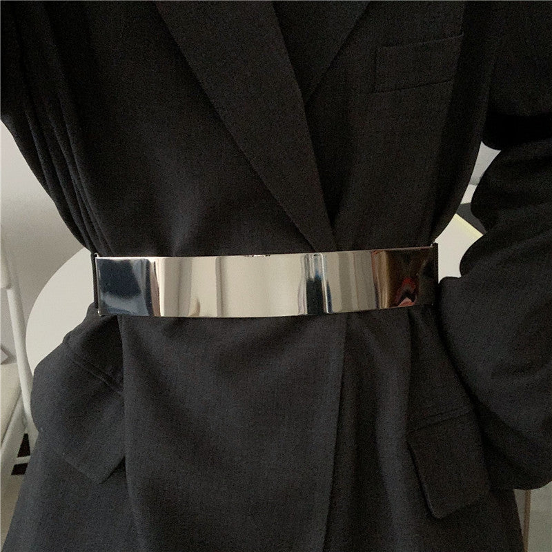 Mirror Glossy Metal  Waist Dress Belt