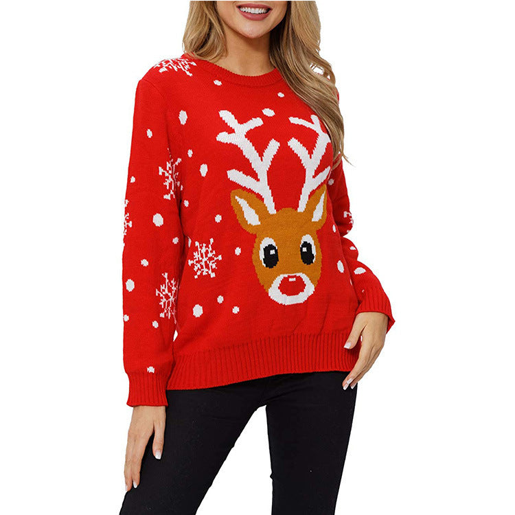 Christmas Reindeer Jacquard Knitted Sweater