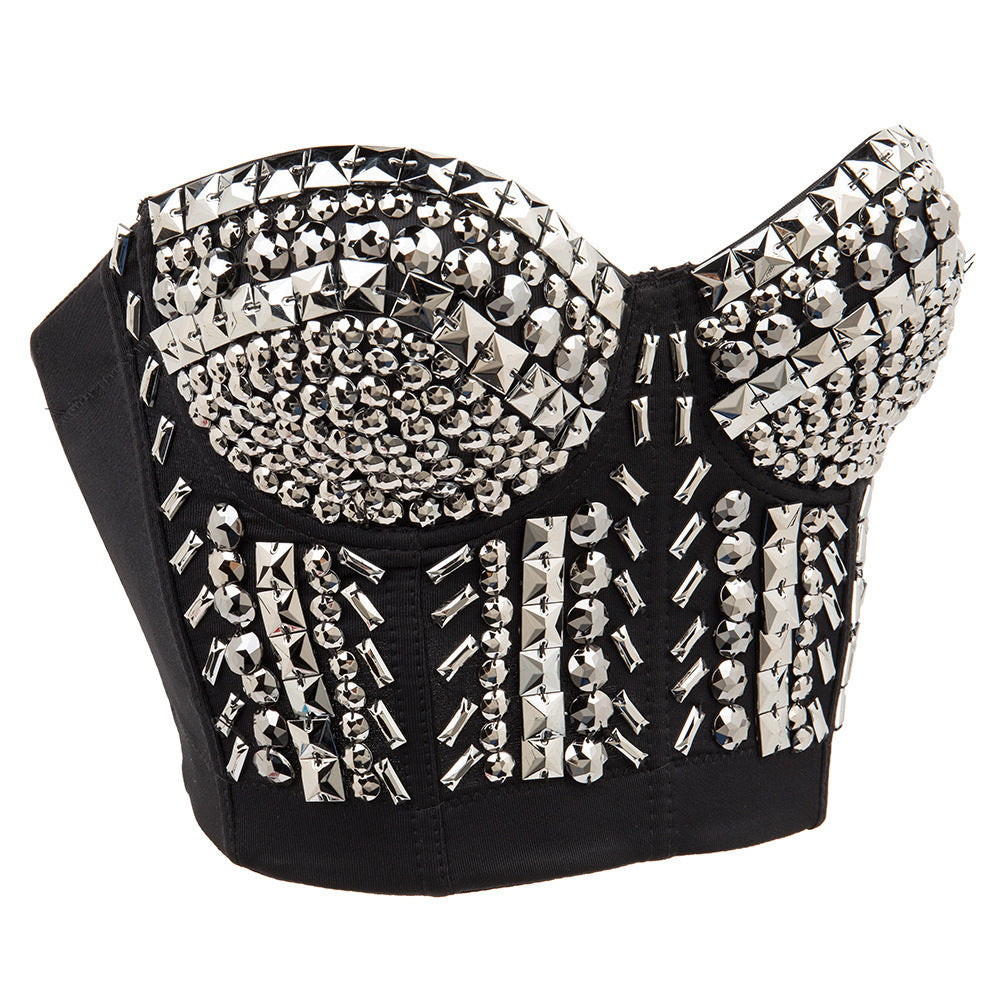 Punk Sequin Bead Women Bra