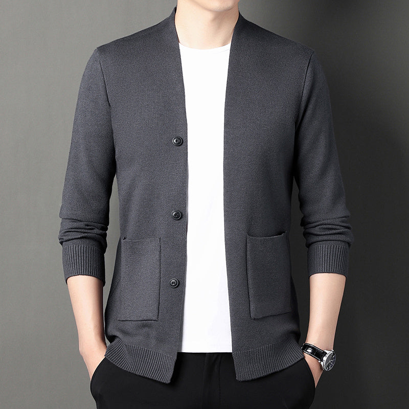 Men's Cardigan Simple Business Casual Knitted Jacket