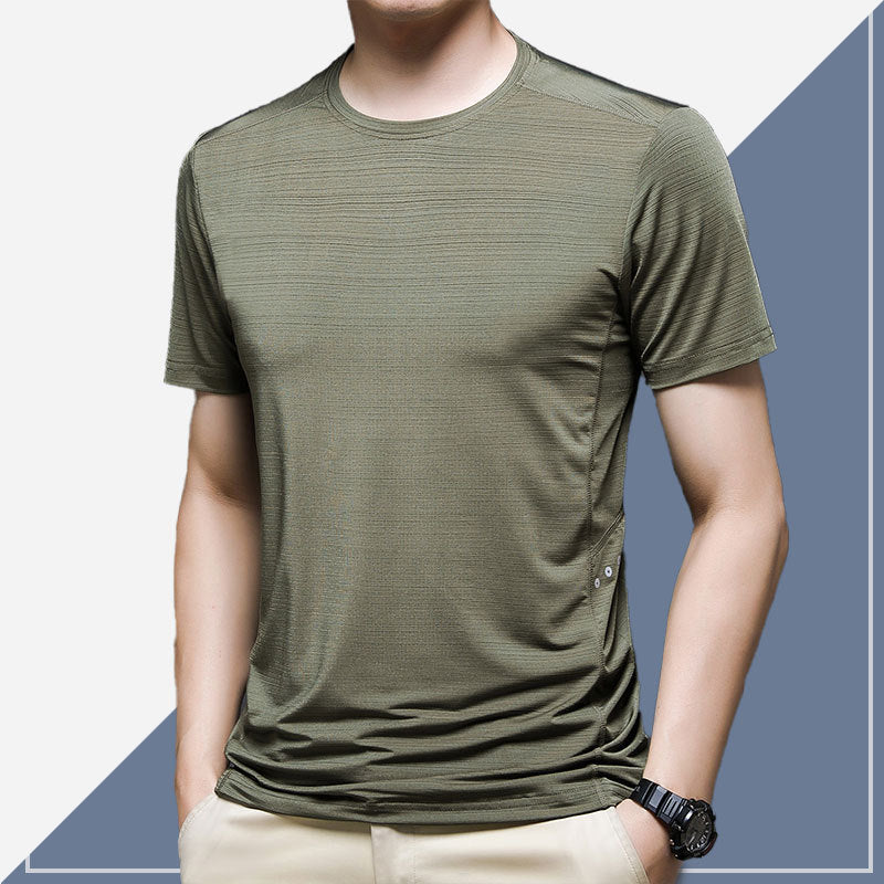 Fashion Summer Ice Silk Short Sleeve T-shirt Men