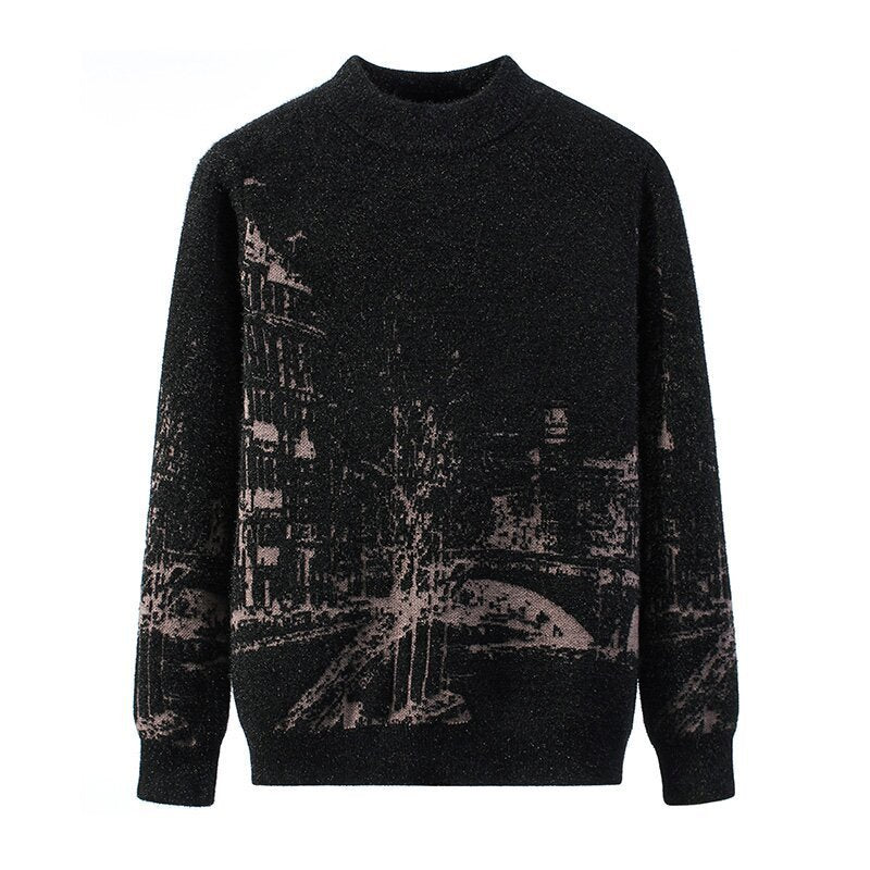 Round Neck Long Sleeved Pullover  For Men.