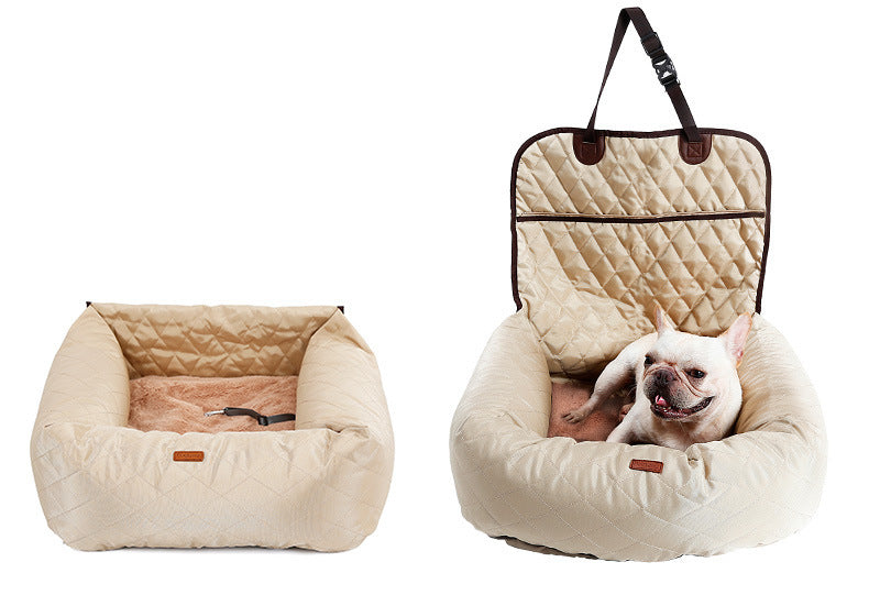 2 In 1 Pet Dog Carrier Folding Car Seat Pad  Mattress