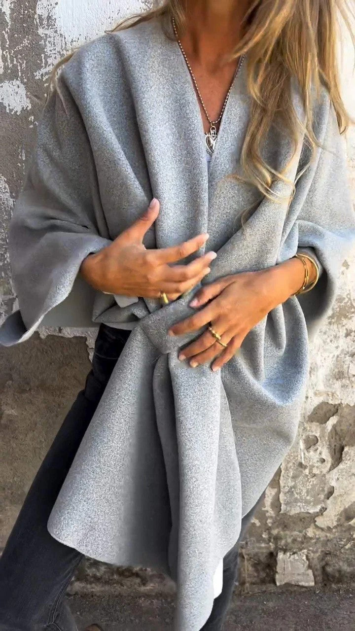 Loose V-neck Shawl Cape Jacket