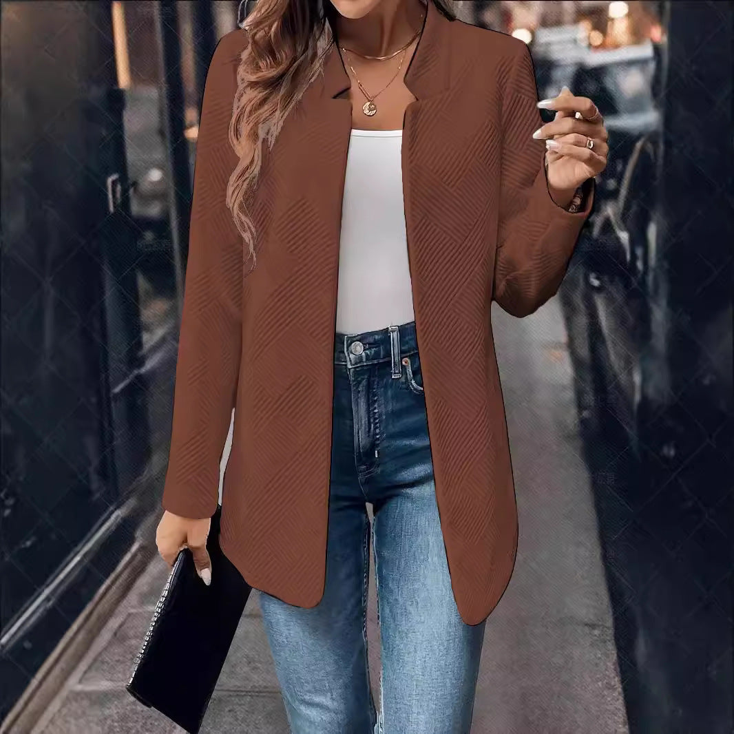 Women's Textured Cardigan Fashionable Jacket