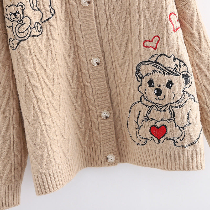 Cartoon Childlike Knitted Sweater For  Women