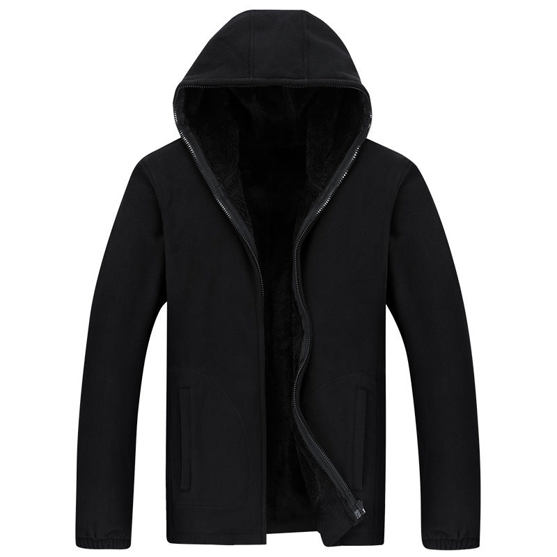 Men's  Hooded Warm Fleece Jacket