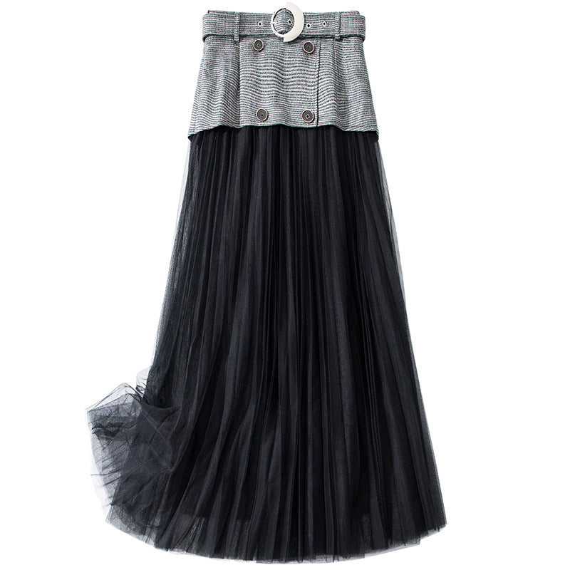 New Women's Belts Show Thin And Elegant Pleated Mesh Skirt