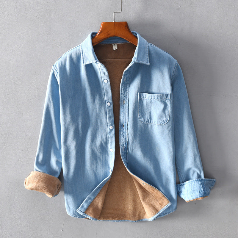 Plush Denim Long Sleeved Shirt