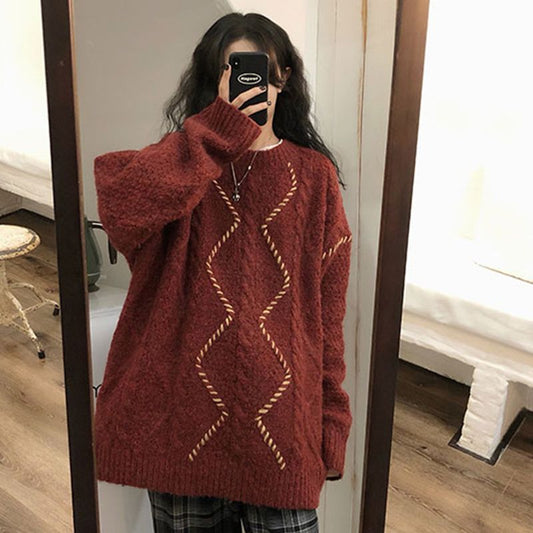 Christmas Red Sweater For Women Autumn And Winter