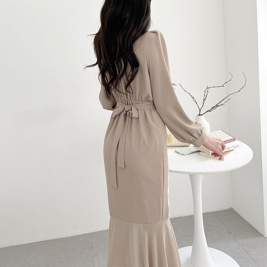 Fashion Personality Puff Sleeve Fishtail Dress Women