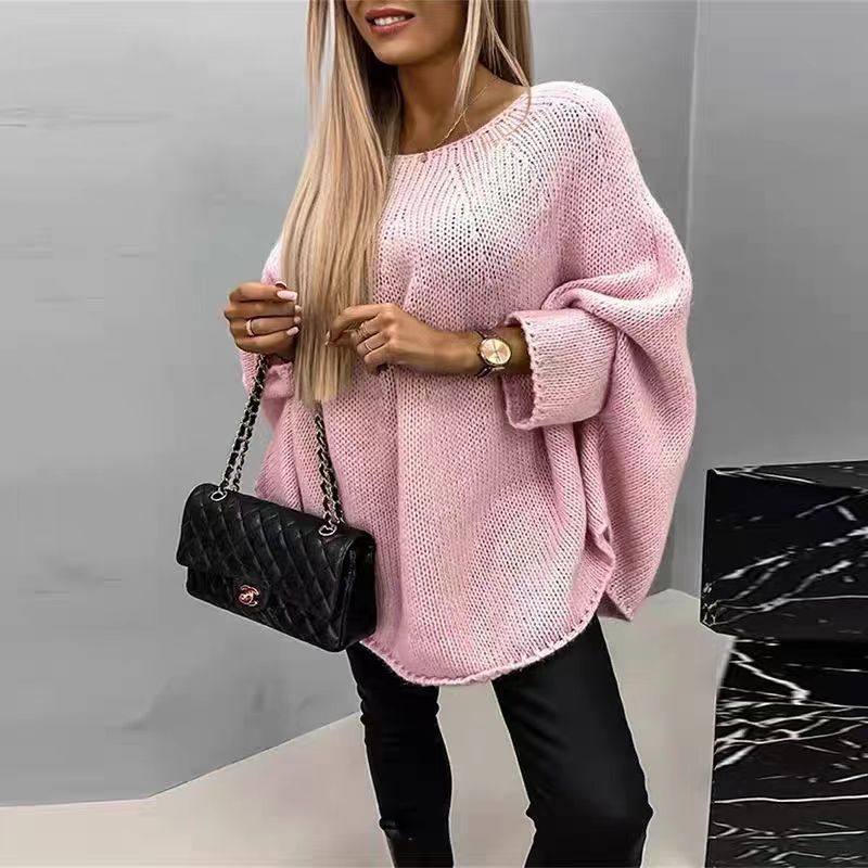 Oversized Knitted Shawl Sweater Tops For Women