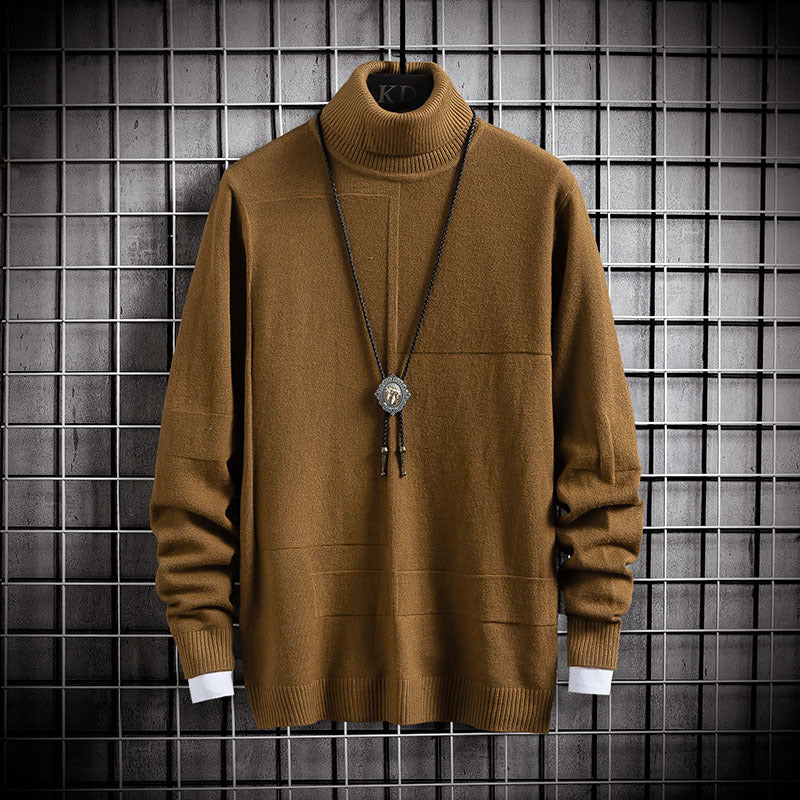 Men's High Neck Knitted Pullover