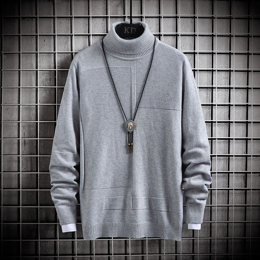 Men's High Neck Knitted Pullover