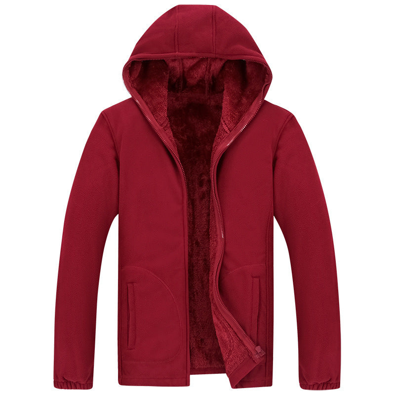 Men's  Hooded Warm Fleece Jacket