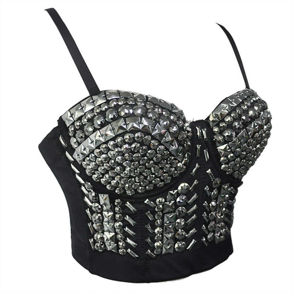 Punk Sequin Bead Women Bra