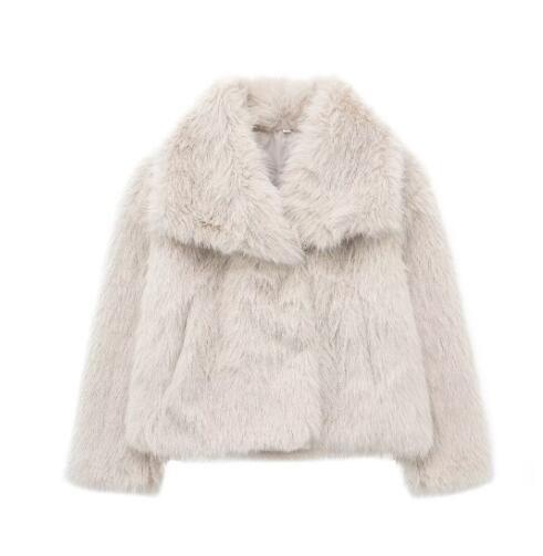 Winter Plush Coat Fashion Thicken Lapel Outwear