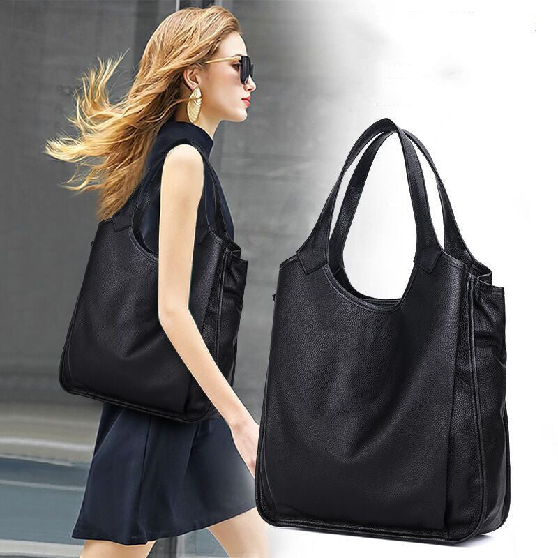 Large Capacity Soft Leather Top Layer Cowhide Shoulder Bag