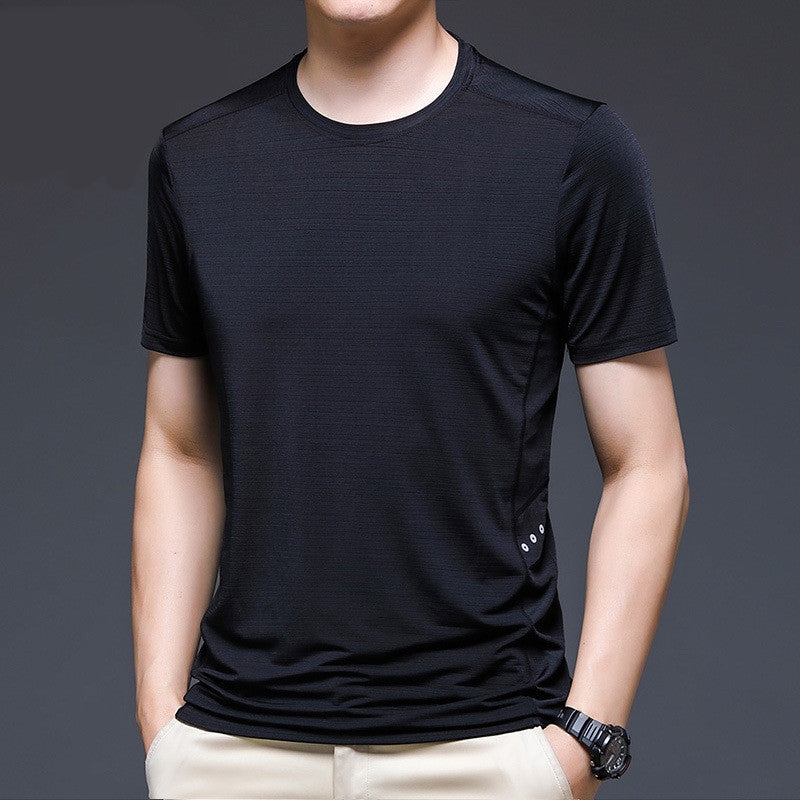 Fashion Summer Ice Silk Short Sleeve T-shirt Men