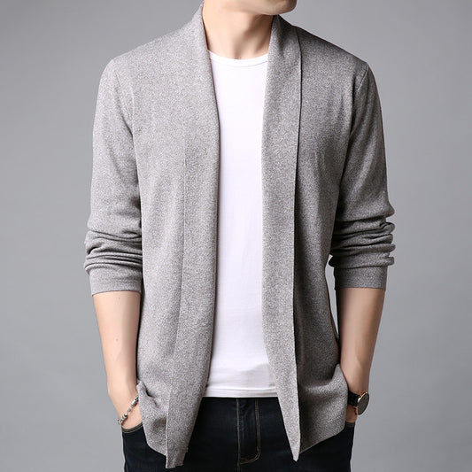 Long-sleeved Knitted Cardigan Korean Fashion Casual Unbuttoned Solid