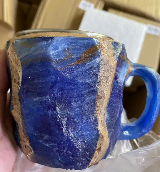 400ml Resin Mineral Crystal Coffee Mugs With Handle