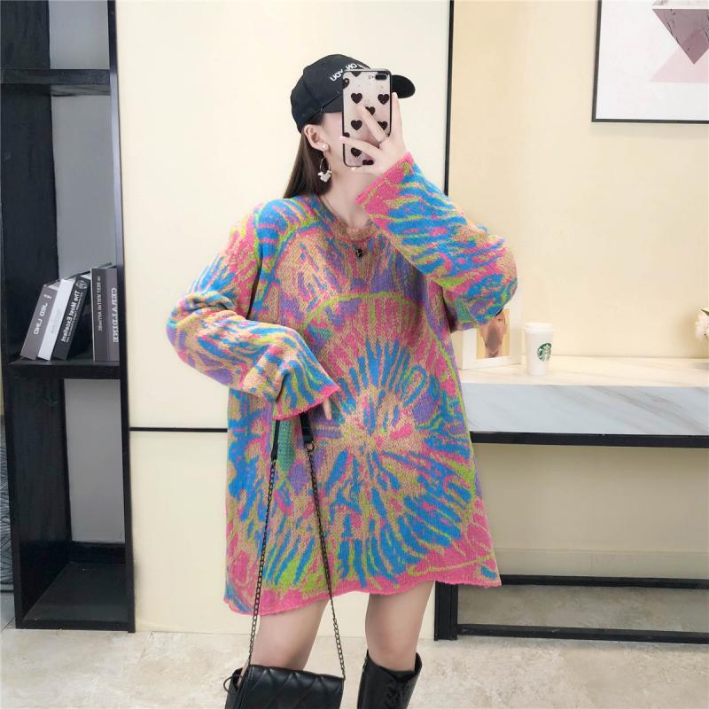 Color Tie-dye Knitted Sweater Women's Spring And Autumn