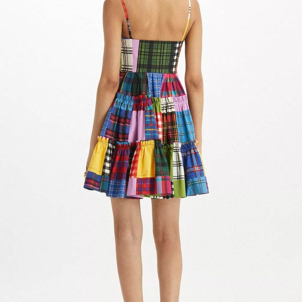 Plaid Printed Slip Dress For Women