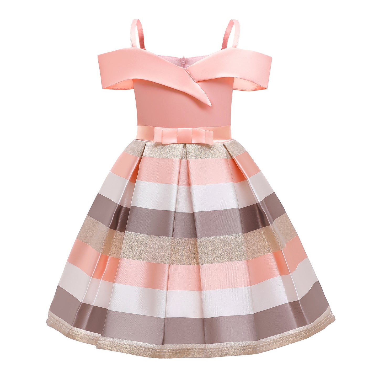 Sling Dress Children's Strapless Striped Birthday Dress