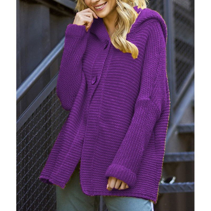 Women's Solid Color Knitted Cardigan