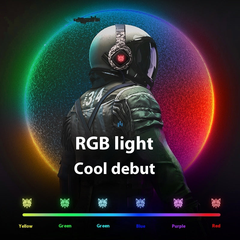 Camouflage Color Head-mounted RGB Computer Wired Bass Gaming Headset For E-sports