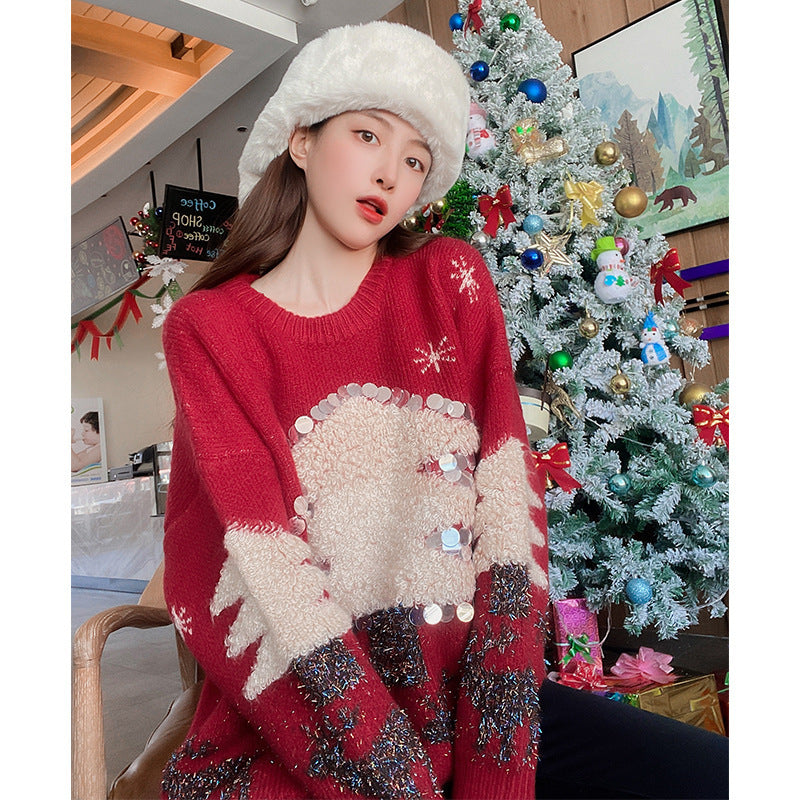 Women's Mid-length Christmas Sweater