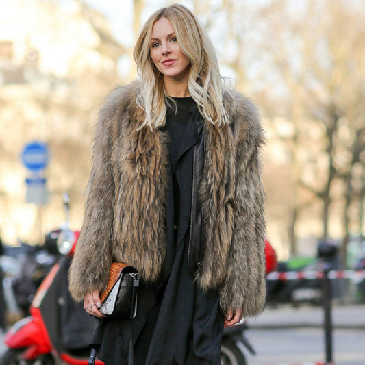 Integrated Faux Fur Coat