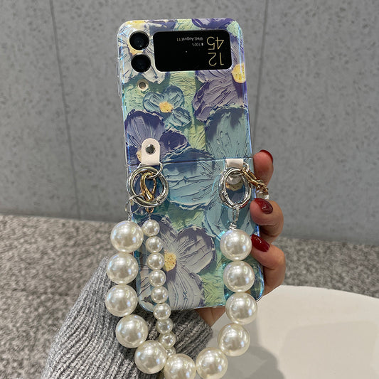 Oil Painting Flower Folding Silicone Phone Case