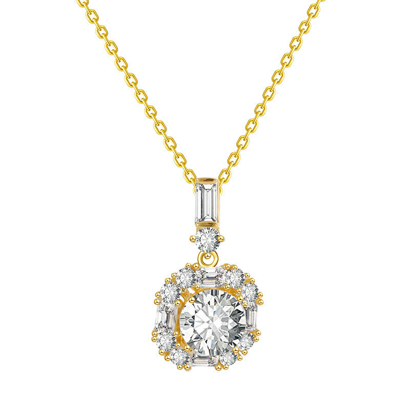 Affordable Luxury Style Geometric Round Zircon Necklace