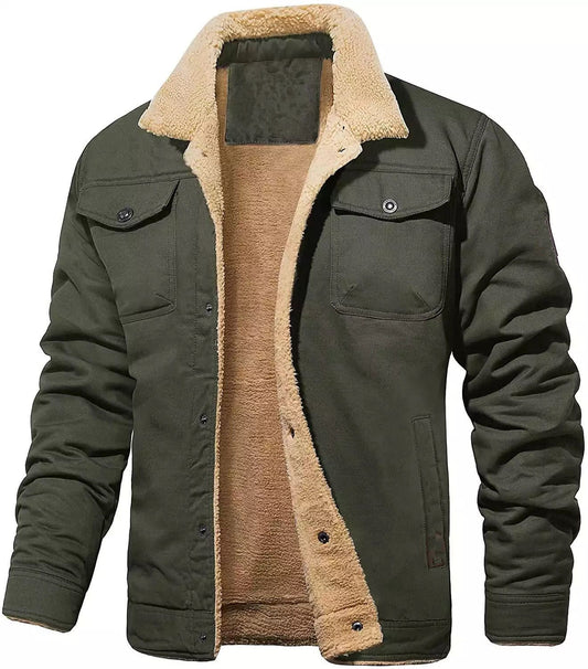 Fleece-lined Mid-length Men's Jacket