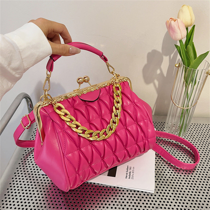 Textured Pleated New Fashionable Shoulder Messenger Bag