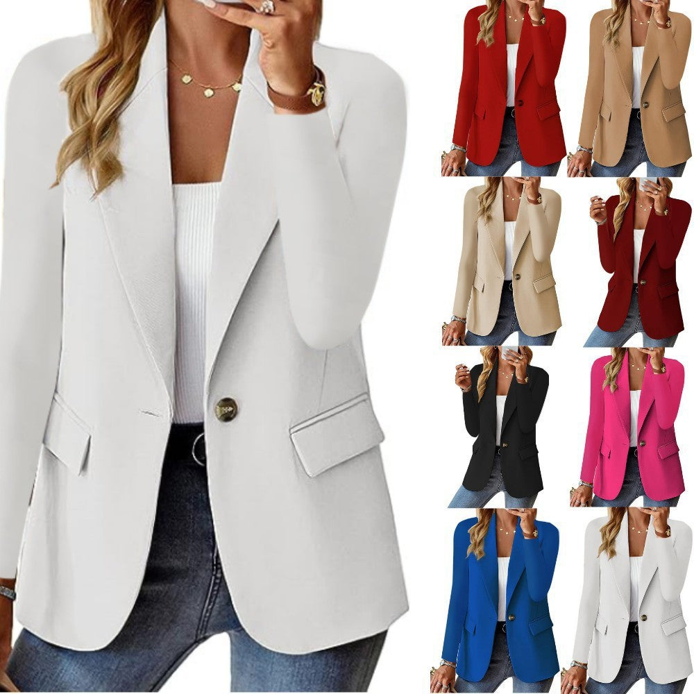 Women's Fashion Long Sleeve Solid Color  Blazer