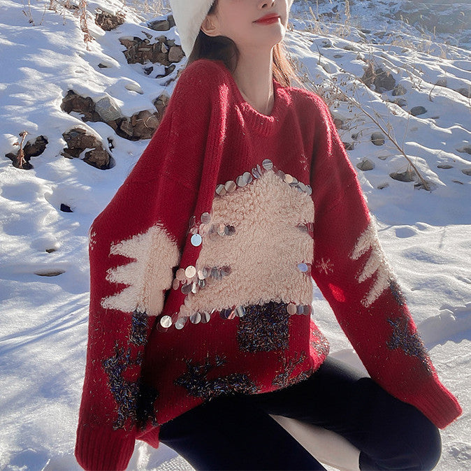 Women's Mid-length Christmas Sweater